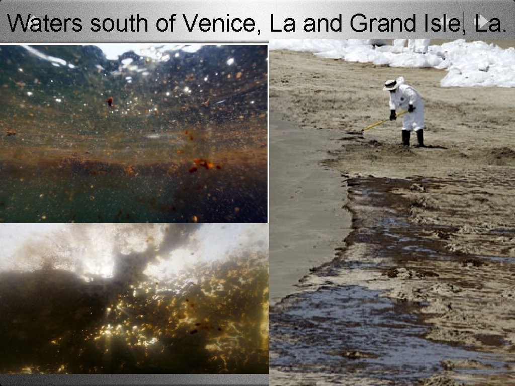 Waters south of Venice, La and Grand Isle, La. 