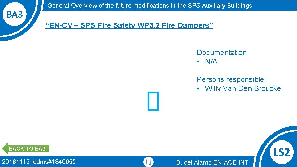 BA 3 General Overview of the future modifications in the SPS Auxiliary Buildings “EN-CV