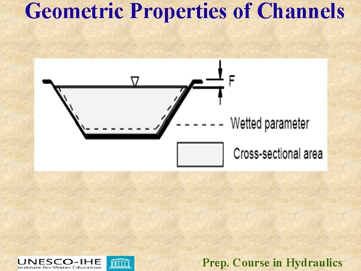 Geometric Properties of Channels Prep. Course in Hydraulics 