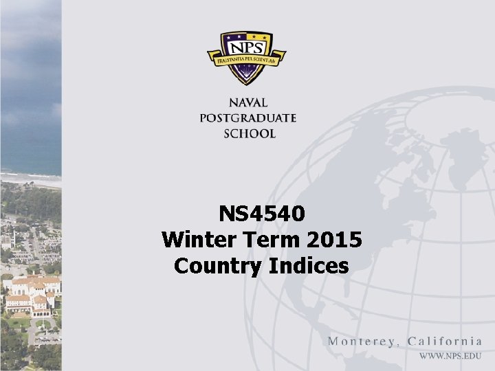 NS 4540 Winter Term 2015 Country Indices 