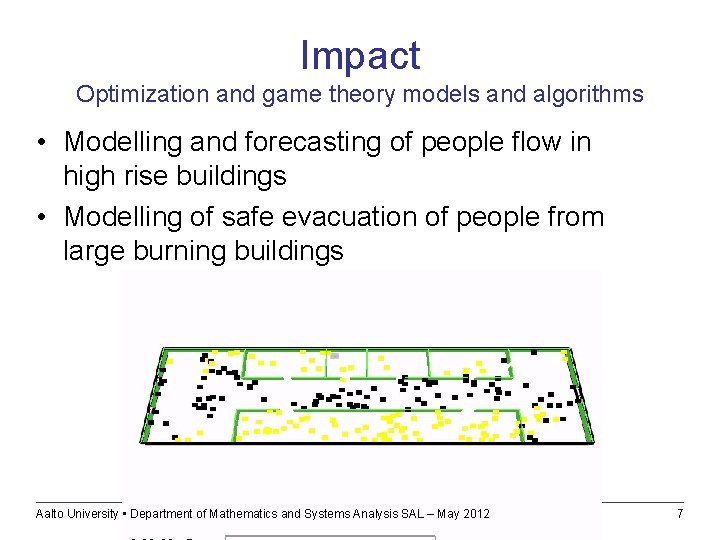 Impact Optimization and game theory models and algorithms • Modelling and forecasting of people