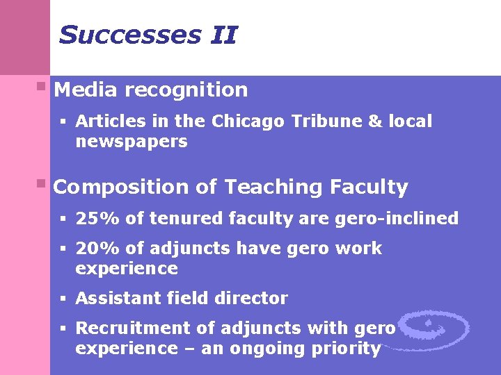 Successes II § Media recognition § Articles in the Chicago Tribune & local newspapers