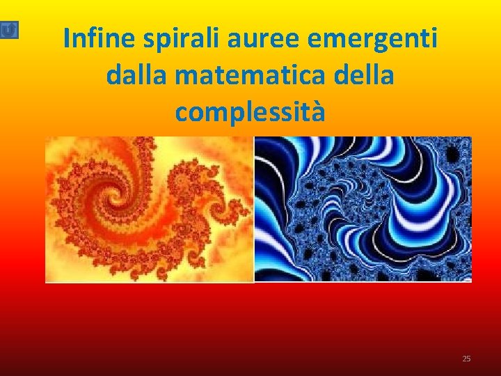 Infine spirali auree emergenti dalla matematica della complessità 25 