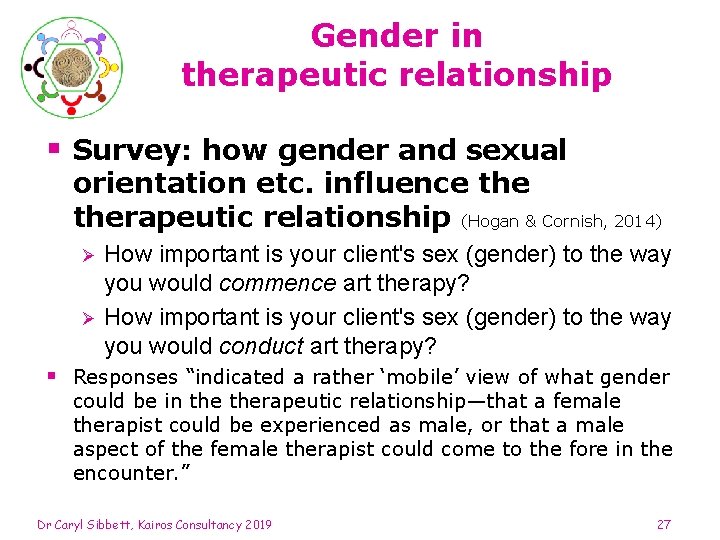 Gender in therapeutic relationship § Survey: how gender and sexual orientation etc. influence therapeutic