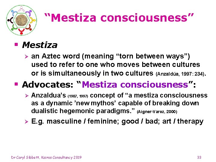 “Mestiza consciousness” § Mestiza Ø an Aztec word (meaning “torn between ways”) used to