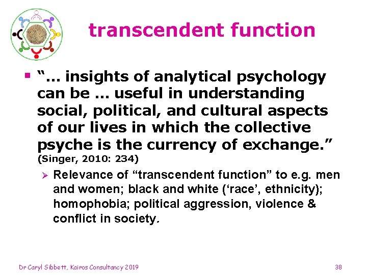 transcendent function § “… insights of analytical psychology can be … useful in understanding