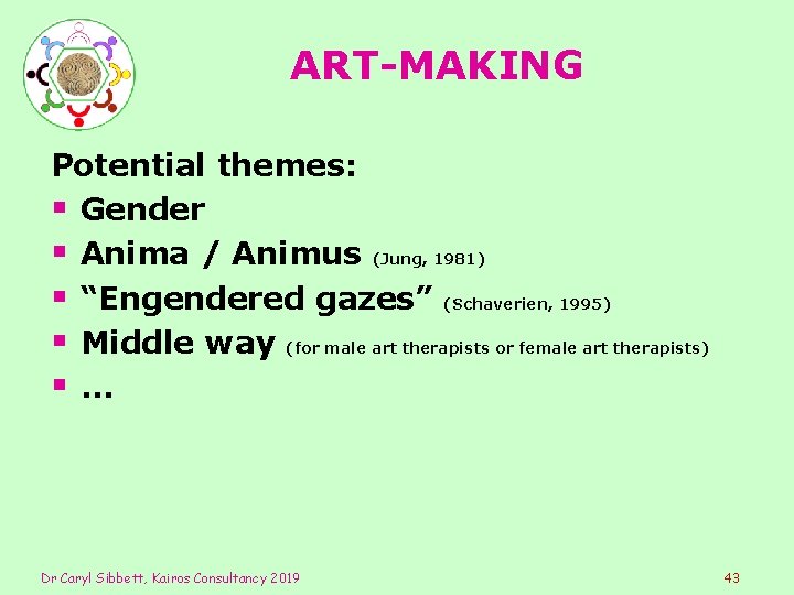 ART-MAKING Potential themes: § Gender § Anima / Animus (Jung, 1981) § “Engendered gazes”