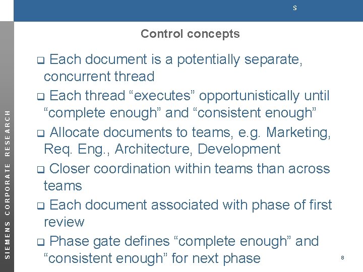 s Control concepts Each document is a potentially separate, concurrent thread q Each thread