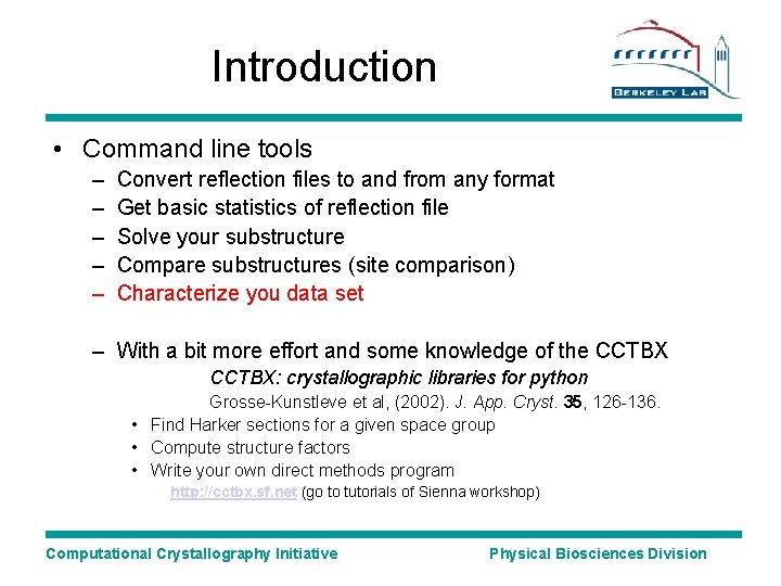 Introduction • Command line tools – – – Convert reflection files to and from