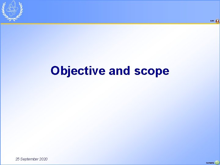 END Objective and scope 25 September 2020 Contents 