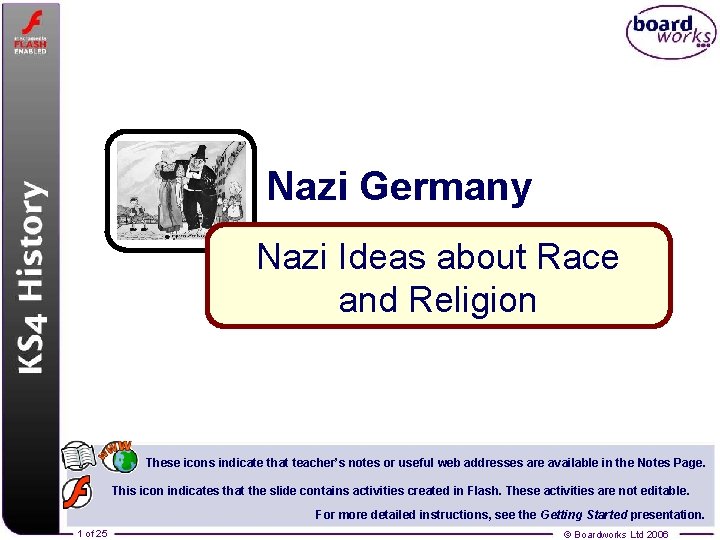 Nazi Germany Nazi Ideas about Race and Religion These icons indicate that teacher’s notes