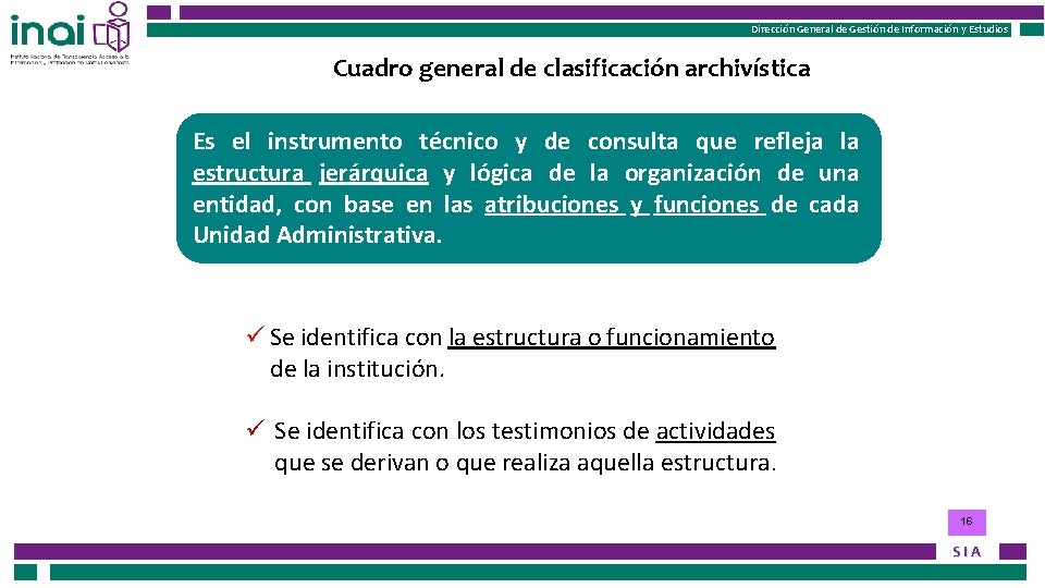 Instituto Nacional de Transparencia, Acceso a la Información Dirección General de Gestión de Información