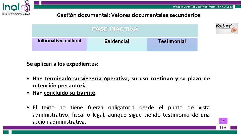 Instituto Nacional de Transparencia, Acceso a la Información Dirección General de Gestión de Información