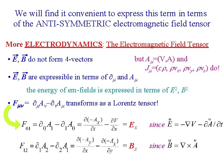 We will find it convenient to express this term in terms of the ANTI-SYMMETRIC We will find it convenient to express this term in terms of the ANTI-SYMMETRIC