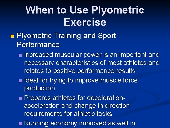 Plyometric and Speed Training Part A Explosion and