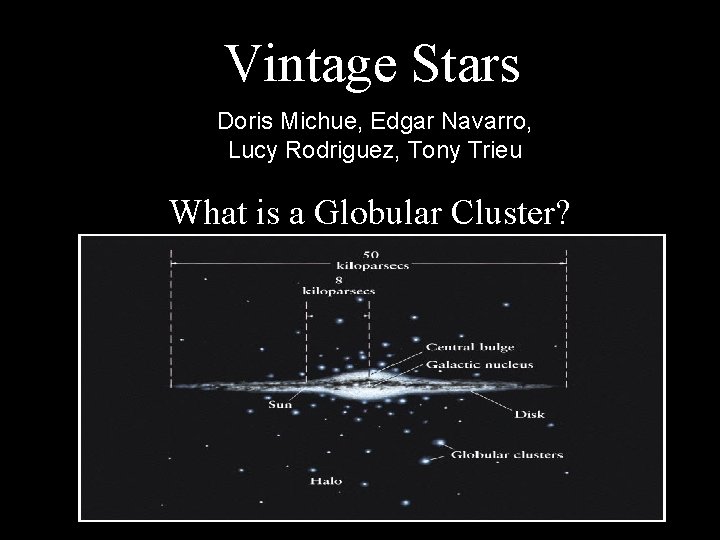 Vintage Stars Doris Michue, Edgar Navarro, Lucy Rodriguez, Tony Trieu What is a Globular