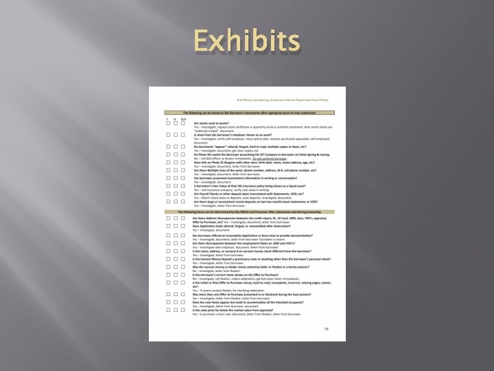 Exhibits Exhibits