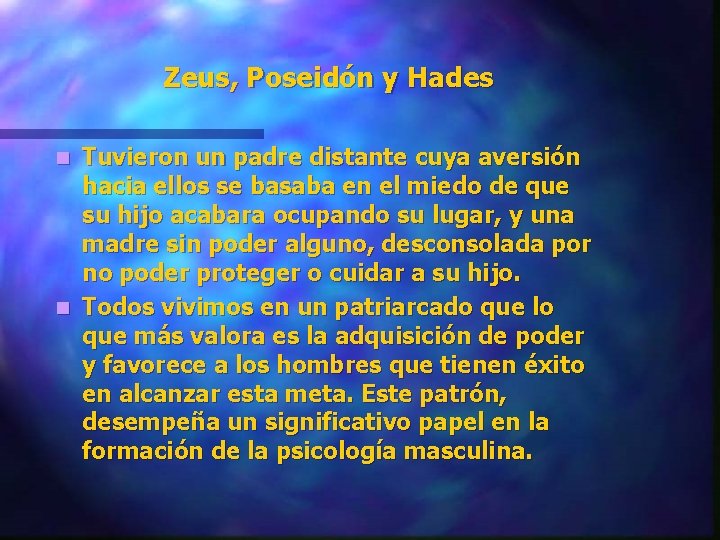 Zeus, Poseidón y Hades Tuvieron un padre distante cuya aversión hacia ellos se basaba