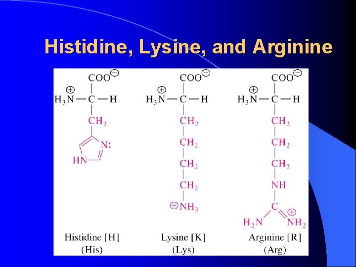 Histidine, Lysine, and Arginine Histidine, Lysine, and Arginine
