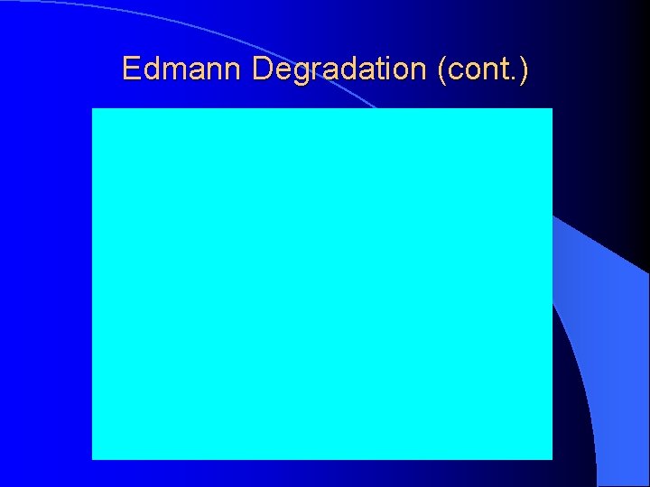 Edmann Degradation (cont. ) Edmann Degradation (cont. )