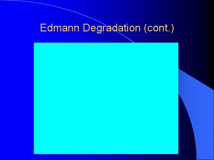 Edmann Degradation (cont. ) Edmann Degradation (cont. )