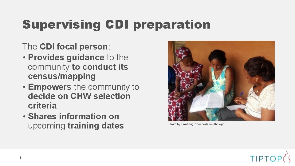 Role of the CommunityDirected Intervention CDI Focal Person