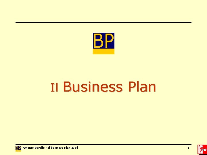 Il Business Plan Antonio Borello - Il business plan 3/ed 1 