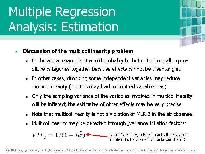 Multiple Regression Analysis: Estimation Discussion of the multicollinearity problem In the above example, it