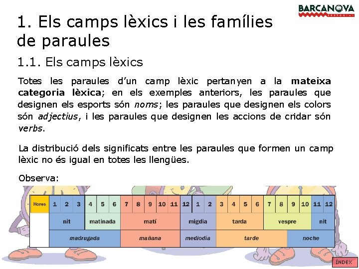1. Els camps lèxics i les famílies de paraules 1. 1. Els camps lèxics