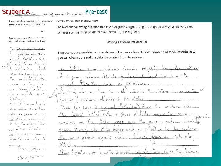 Student A Pre-test 