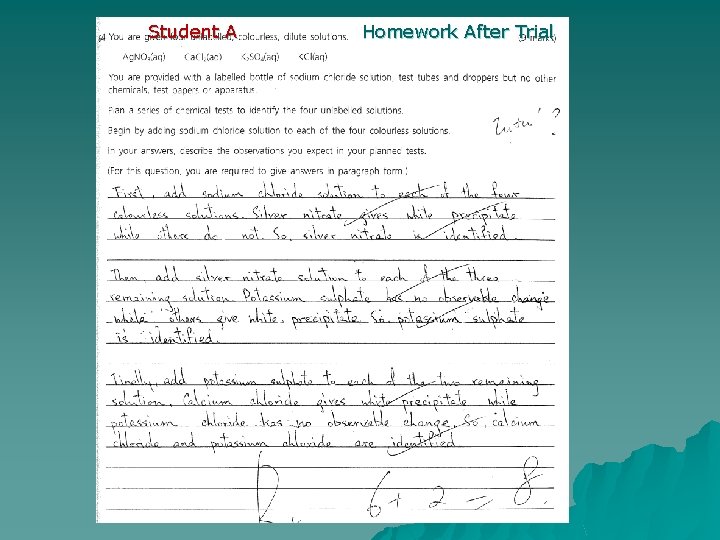 Student A Homework After Trial 