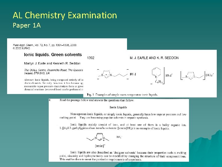 AL Chemistry Examination Paper 1 A 