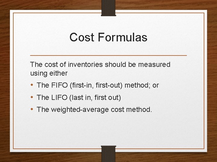 IAS 2 INVENTORIES Orhan Balk Introduction The Standard