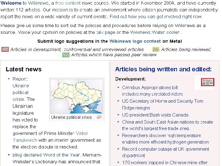 Wikinews Main Page 