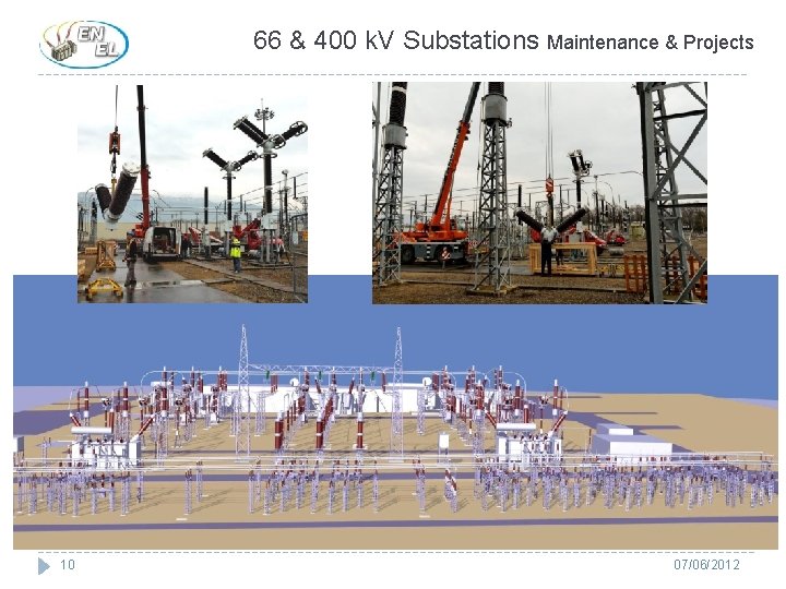 66 & 400 k. V Substations Maintenance & Projects 10 07/06/2012 