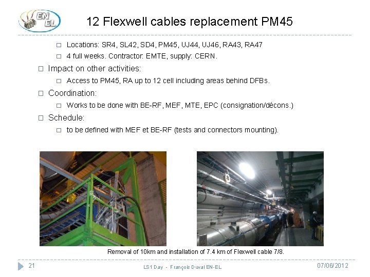 12 Flexwell cables replacement PM 45 � � Locations: SR 4, SL 42, SD