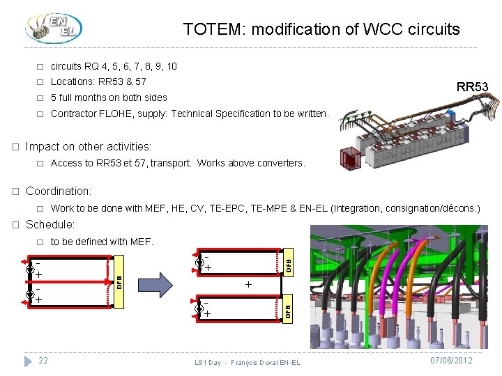 TOTEM: modification of WCC circuits RQ 4, 5, 6, 7, 8, 9, 10 �