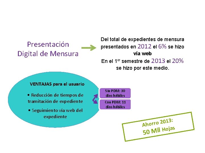 Presentación Digital de Mensura Del total de expedientes de mensura presentados en 2012 el