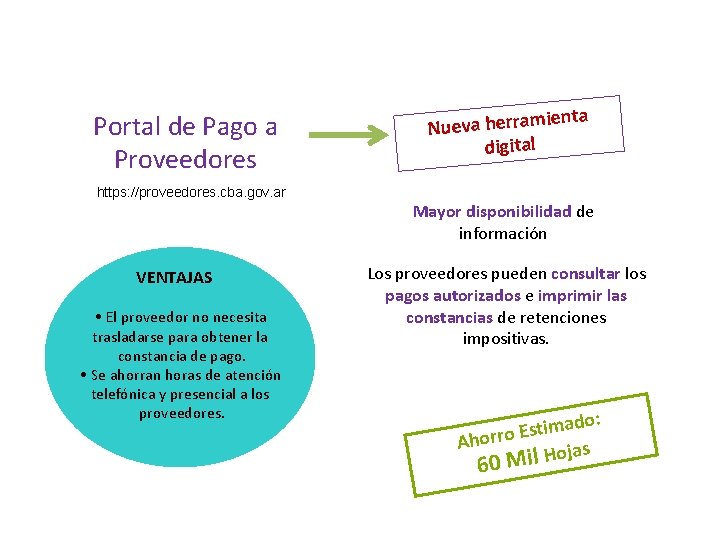 Portal de Pago a Proveedores ienta Nueva herram digital https: //proveedores. cba. gov. ar