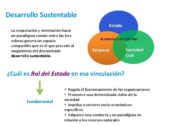 Desarrollo Sustentable La cooperación y orientación hacia un paradigma común entre las tres esferas