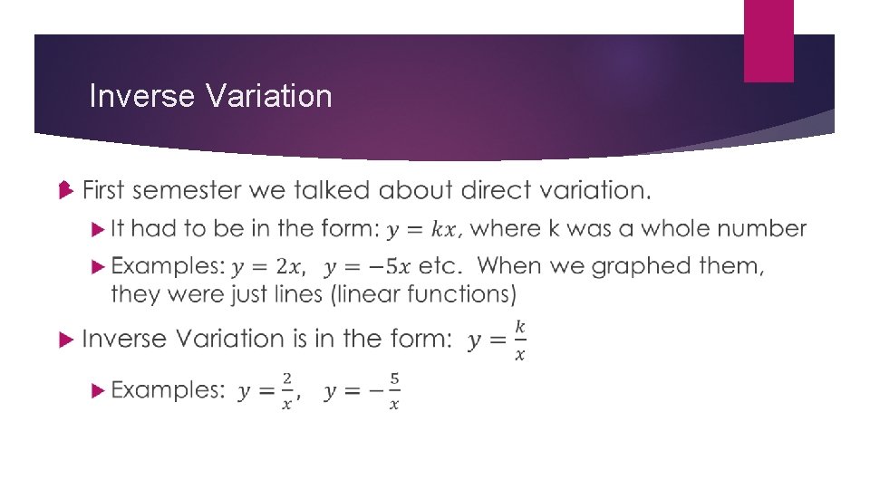 Inverse Variation 