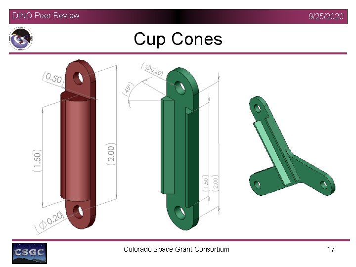 DINO Peer Review 9/25/2020 Cup Cones Colorado Space Grant Consortium 17 