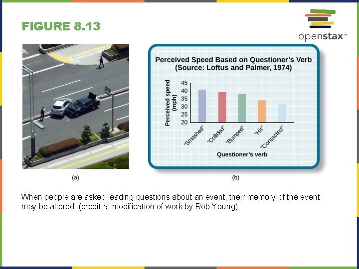 FIGURE 8. 13 When people are asked leading questions about an event, their memory