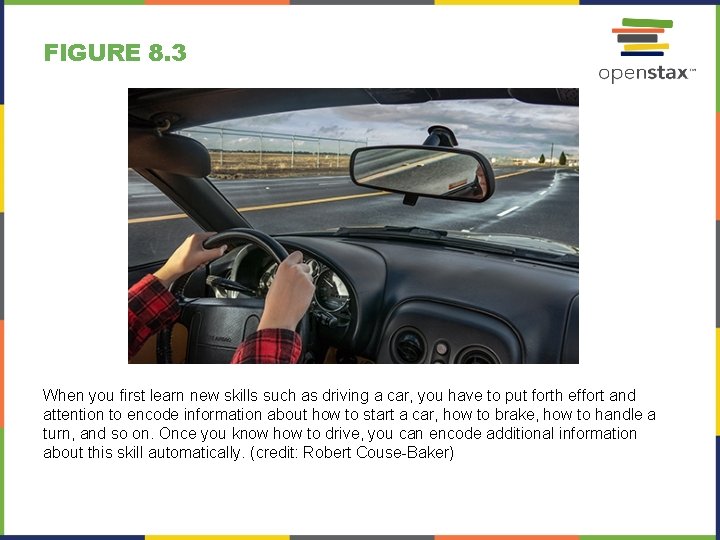 FIGURE 8. 3 When you first learn new skills such as driving a car,