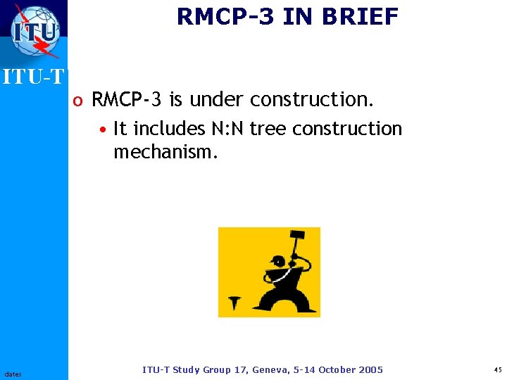 RMCP-3 IN BRIEF ITU-T dates o RMCP-3 is under construction. • It includes N: