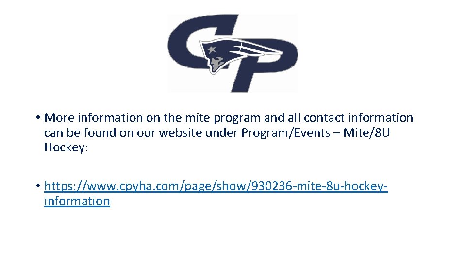  • More information on the mite program and all contact information can be
