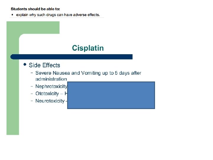 Chemotherapy targets rapidly dividing cells The chemicals like cisplatin cannot tell the difference between