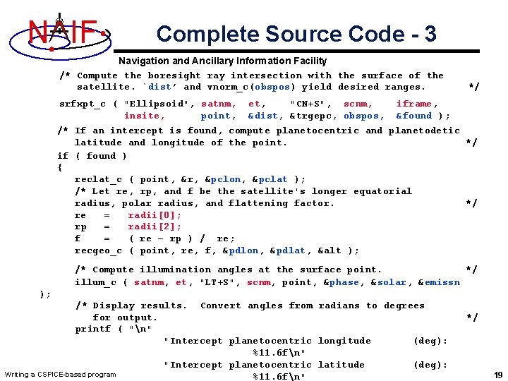 N IF Complete Source Code - 3 Navigation and Ancillary Information Facility /* Compute