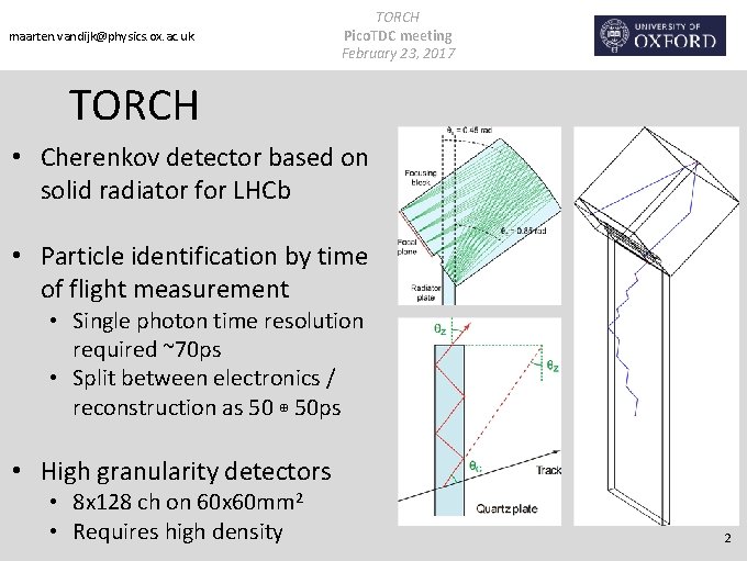 maarten. vandijk@physics. ox. ac. uk TORCH Pico. TDC meeting February 23, 2017 TORCH •