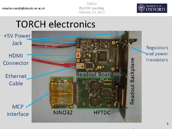 TORCH Pico. TDC meeting February 23, 2017 maarten. vandijk@physics. ox. ac. uk TORCH electronics